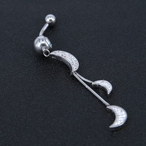 Chirurgisch staal penis navel piercing maan hanger opknoping navel ringen - Product Image 5