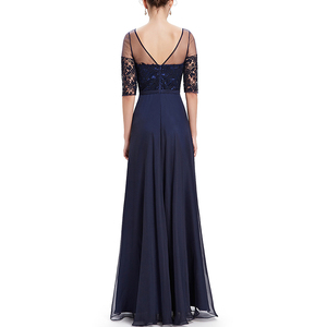 Elegant Lace Half Sleeve Wholesale <strong>Girls</strong> Backless <strong>Maxi</strong> Evening <strong>Dress</strong> - Product Image 6
