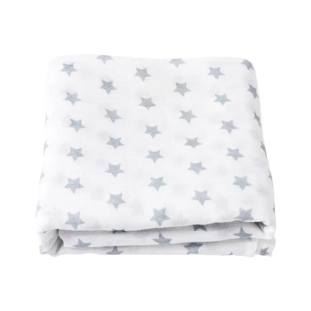 120*120cm 100% combed cotton baby muslin softness swaddling blankets cloth diaper