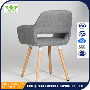 Emes LK510-1 Diseño Simple Sólido Restaurante Silla De Madera De Haya Con Asiento Tapizado De Tela - Product Image 4