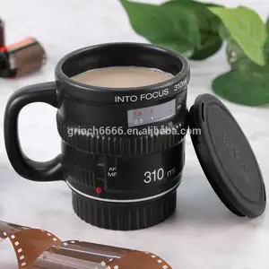Objectif de la caméra shutterbug mug- tasse de café boisl/couvercle. lens cap photographe cadeau