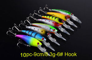 20 pz/set Minnow Fishing Lure Floating Wobblers esca artificiale 9.65cm/7.76g Hard Crankbaits ganci 9cm/8.3g Lure - Product Image 6