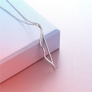 Kalung liontin pasangan pita dan panah perak Sterling 925 - Product Image 3