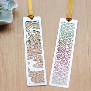 Promotion gift custom 3d bookmark silver metal bookmark