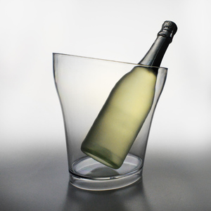 Cá nhân hoá nhựa rõ ràng Champagne Acrylic Ice Bucket trong suốt với đứng - Product Image 3