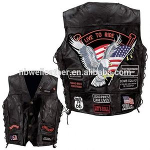 Genuine leather <span class=keywords><strong>biker</strong></span> vest per gli uomini - Product Image 1