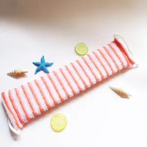 Brosse de bain en Loofah naturelle, serviette de bain pour le dos, 8 pièces