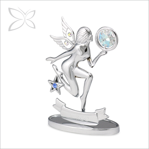 Corne du zodiaque en métal plaqué cristal, vierge, décoré avec cristaux brillants coupe de cristaux, décoration de la maison - Product Image 2