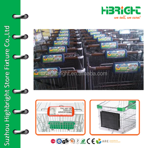 supermarket shopping trolley cart advertising <strong>board</strong> with shopping list clip