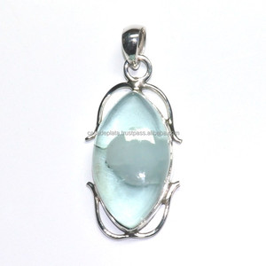 Proveedor Mayorista de Gemas de Cuarzo Azul, Plata de Ley 925, Baño de Rodio y Oro, Colgante con Engaste de Circonita Cúbica - Product Image 1