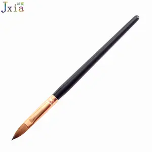 2018 Jiexia High Quality Black Wooden Handle Nail Art Manicure Tool 12# 100% Pure Kolinsky Germany acrylic nail brush