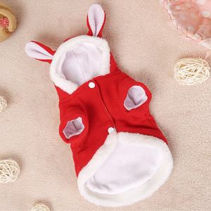 Due gambe natale pet coat style orecchie di coniglio design carino pet cotone <span class=keywords><strong>vestiti</strong></span> <span class=keywords><strong>per</strong></span> cani gatti con cappello - Product Image 4