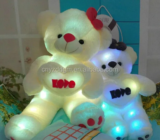 38cm LED Night Light Luminous Teddy Bear/ Cute Shining Bear Plush Toys Baby Toys