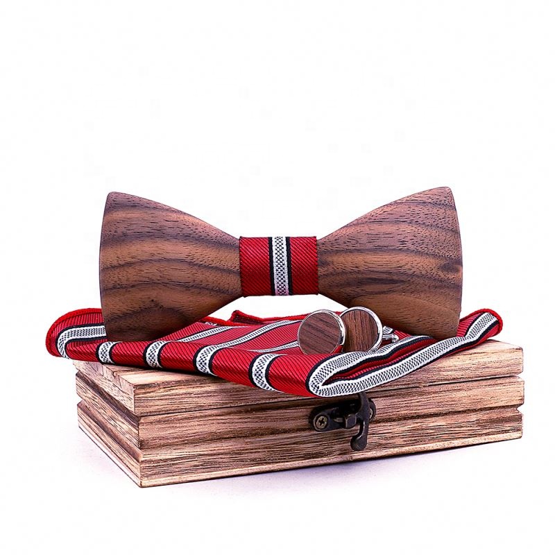 Набор мужских деревянных 3d-галстуков-бабочек, бабочка для деловых встреч, свадеб, вечеринок, Новогодний подарок
