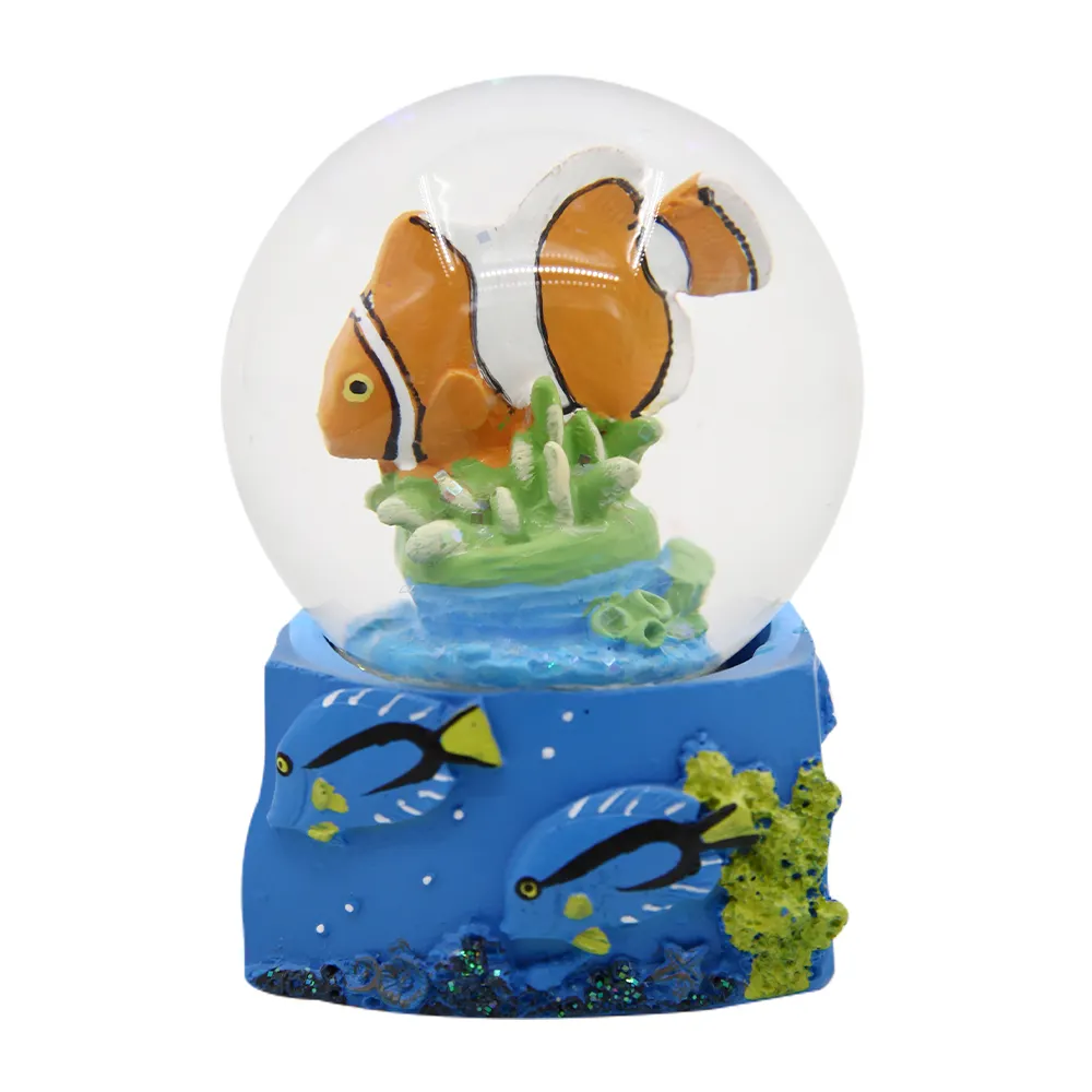 Hot Sale Meeresboden Basis Clown Fisch Desktop-Dekoration Souvenir Geschenk Schneeball