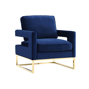 Stainless Steel Base Leisure Furniture Single Seater <strong>Occasional</strong> <strong>Black</strong> Velvet Accent <strong>Chairs</strong> - Product Image 2