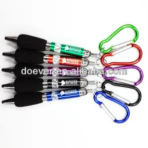 Cheap Promotional Pen With Carabiner & Logo Imprinted