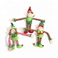 Jiajia OEM Poupée en peluche Santa Elf personnalisée Peluche Décoration de Noël à la mode ROUGE 10 pouces