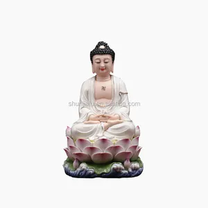 Assis Style En Gros Artisanat Religieux Statue Figurine En Porcelaine Céramique Bouddha Riant