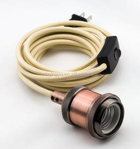 ซ็อกเก็ตโคมไฟระย้าแบบสกรูของเอดิสันวินเทจที่แขวน E27สายสิ่งทอสไตล์อุตสาหกรรมที่ยึดโคมไฟปลั๊กมาตรฐาน CE ยาว1.2เมตร - Product Image 2