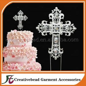 Cruz pastel Topper <span class=keywords><strong>Primera</strong></span> Comunión bautizo religioso bautizo niño dedicatoria recuerdo decoración (Plata) - Product Image 3