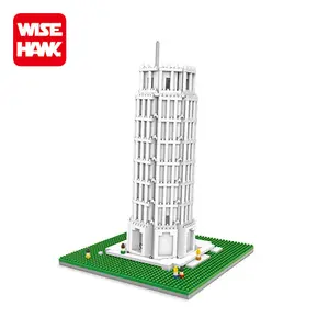 Sábio Falcão educacional edifício bloco brinquedos a Torre Inclinada de Pisa arquitetura DIY brinquedos para crianças arte