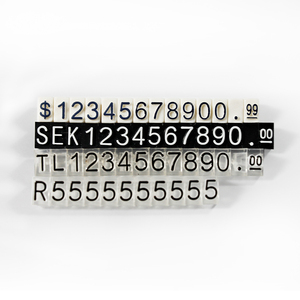 Espositore a cubo in plastica nera con numeri per cartellini prezzo, accessorio per gioielleria - Product Image 1