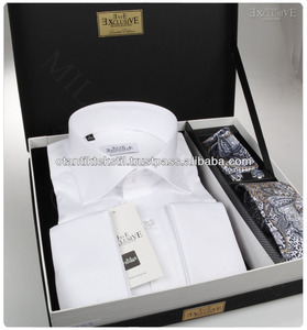 Chemise en fouet pour hommes, chemise à manchette française, boîte - Product Image 1