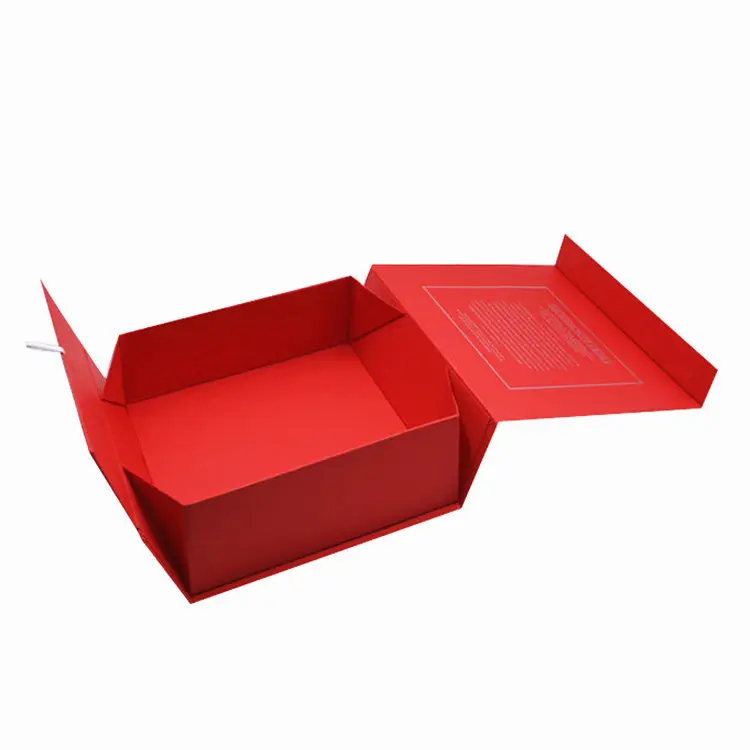 Wholesale custom logo printed red folding magnetic box for Christmas clothing gift packaging box