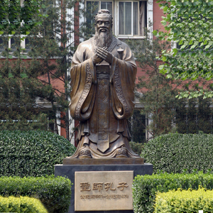Cina antica famosa in ottone statua in bronzo Confucius scultura in metallo lucido tecnica - Product Image 4