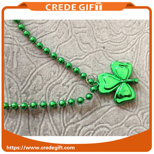 Plastic <span class=keywords><strong>St.</strong></span> <span class=keywords><strong>Patrick</strong></span>'<span class=keywords><strong>s</strong></span> Day Irish clover necklace festival gift Mardi gras beads - Product Image 1