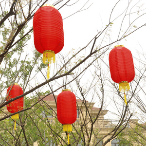 Đèn Lồng Truyền Thống Trung Quốc Treo Bằng Vải Nylon Màu Đỏ - Product Image 6