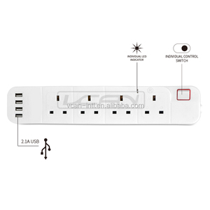 Surtidor de China Press Fit NANO <span class=keywords><strong>Regleta</strong></span> 4 <span class=keywords><strong>regleta</strong></span> de alimentación con puerto USB y protector contra sobretensiones - Product Image 5
