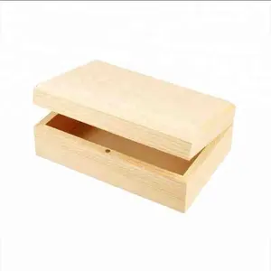 Vente en gros de boîte de rangement en bois Trinkt Boîte en bois de pin non finie