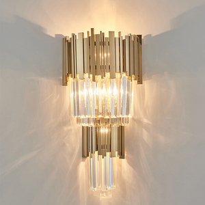 Lampada da <span class=keywords><strong>Parete</strong></span> Moderna a LED in Cristallo, Applique Dorata in Metallo per Camera da Letto e Corridoio, Illuminazione Decorativa - Product Image 2