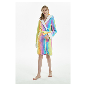 Chinois Fournisseur Licorne Flanelle Fantaisie Dame Femmes Sexy <span class=keywords><strong>Peignoir</strong></span> En <span class=keywords><strong>Coton</strong></span> <span class=keywords><strong>Bio</strong></span> - Product Image 3