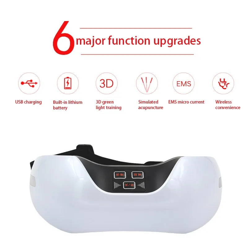 USB Oplaadbare 3D Elektrische Groen Licht Eye Massager Vermoeidheid Hoofd Stress Bijziendheid Behandeling Acupunctuur Eye Massager