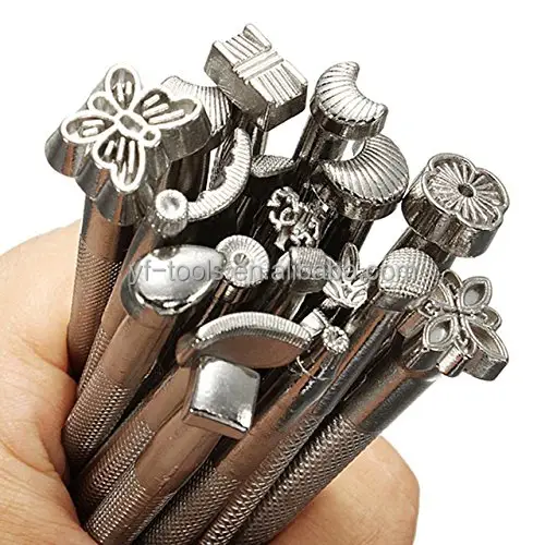 20pcs Leathercraft de herramientas de cuero DIY de construcción de Metal de cuero artesanal herramientas conjunto de sello