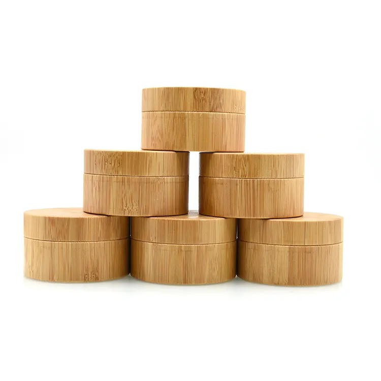 De cosméticos, envases y embalajes ml 20ml 30ml 50ml 100ml 150ml 200ml de contenedor de plástico de PP de Interior de bambú frasco con tapa