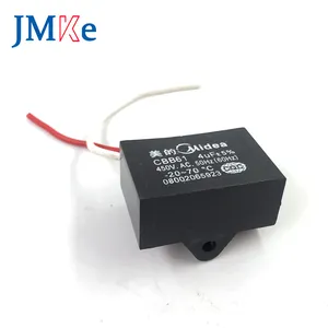 JMKE 4Uf Kipas Langit-langit Motor Kapasitor CBB61 Starter Polypropylene Film Kapasitor dengan Kabel