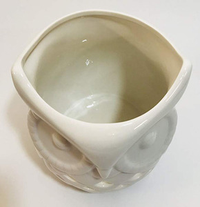 Ceramic White <strong>Owl</strong> Design Jar <strong>Candle</strong> <strong>Holder</strong>