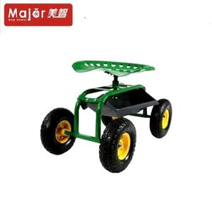 Tracteur à quatre roues Scoot Chariot de jardin roulant Siège <span class=keywords><strong>sur</strong></span> roues avec plateau à outils et selle pivotante TC4501C - Product Image 3