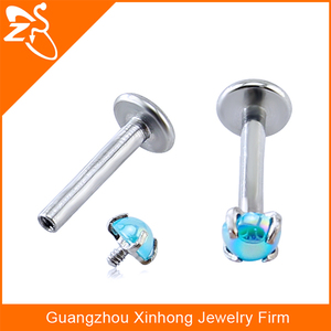 <span class=keywords><strong>Piercing</strong></span> industriel lèvre <span class=keywords><strong>bijoux</strong></span> de corps avec clair opale en acier chirurgical lèvre goujon <span class=keywords><strong>grossiste</strong></span> - Product Image 5