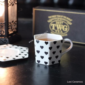 Juego de té de porcelana con diseño de amor de China, juego de té de porcelana de cerámica, taza y platillo, juego de té de la tarde con diseño de corazón, 5 uds. - Product Image 6