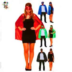 Ucuz saten renkler yetişkin fantezi parti elbisesi kostüm süper kahraman pelerinler HPC-2332
