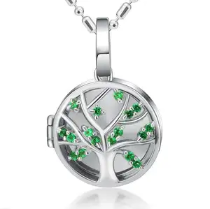 925 Sterling Silver DIY Personalized Tree of Life Blank Photo Frame Locket Pendant Charm