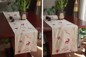 Noël <span class=keywords><strong>chemin</strong></span> de <span class=keywords><strong>Table</strong></span> Napperon Nappe Natur <span class=keywords><strong>Rouge</strong></span> Rennes Broderie - Product Image 4