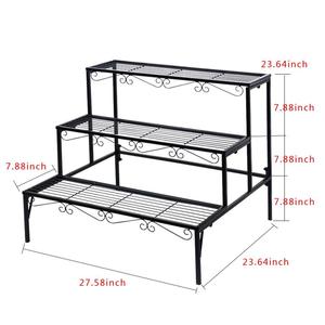 Chất Lượng Cao 3-Tier Kim Loại Nhà Máy Đứng Cầu Thang Phong Cách Thiết Kế Lớn Vườn Kệ Hoa Nồi Hiển Thị Sắt Patio Giá Hộ Gia Đình Sử Dụng - Product Image 1