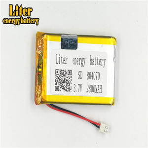 Plug <span class=keywords><strong>2</strong></span>,5-<span class=keywords><strong>2</strong></span> p <span class=keywords><strong>3</strong></span>,7 V 804070 2800 mAh ultra thin LiPo battery, thin Film Lithium Battery Battery Li-ion - Product Image 1