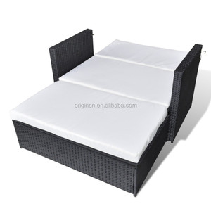 Terraza pequeña piscina de uso del espacio convertible Mueble cama sofá reclinable rattan sillas plegables - Product Image 3